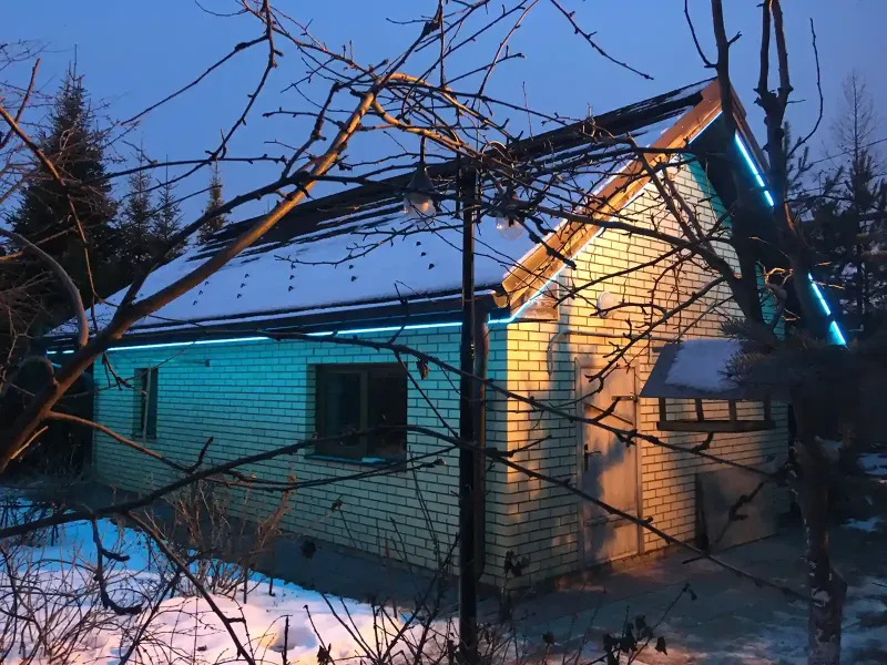 уличная неоновая подсветка крыши RGB (голубой)