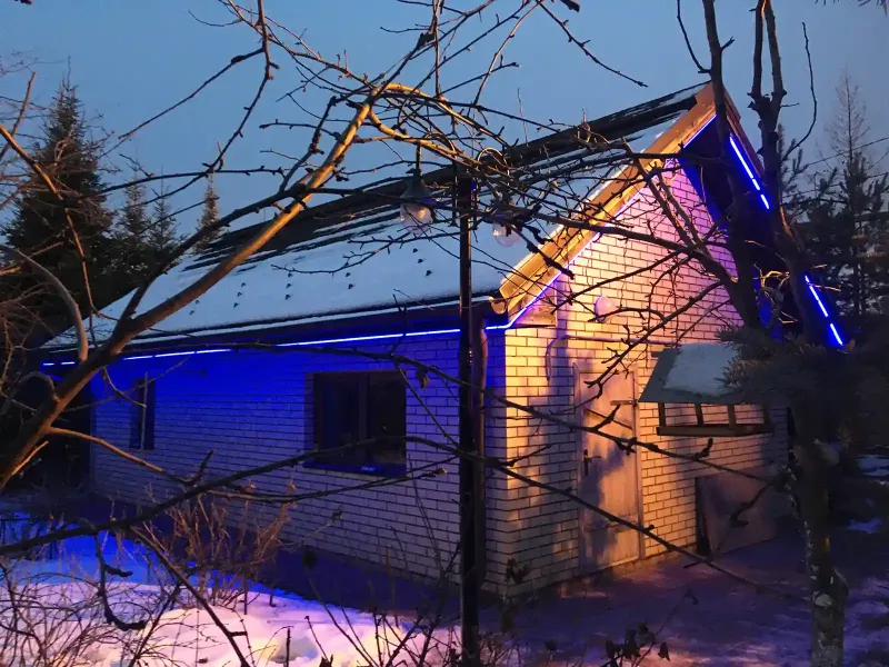 уличная неоновая подсветка крыши RGB (синий)